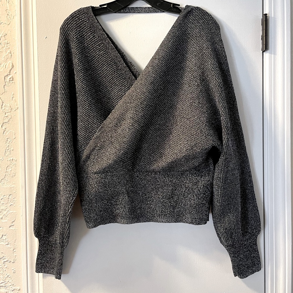 International Concepts cropped wrap sweater